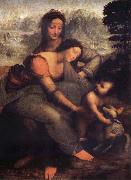 The Virgin and the Nino with Holy Ana, LEONARDO da Vinci